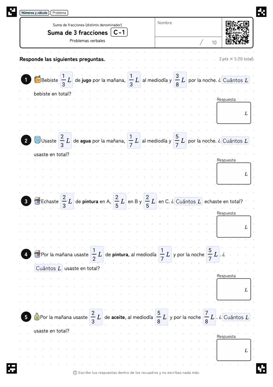 Suma de 3 fracciones C-1
