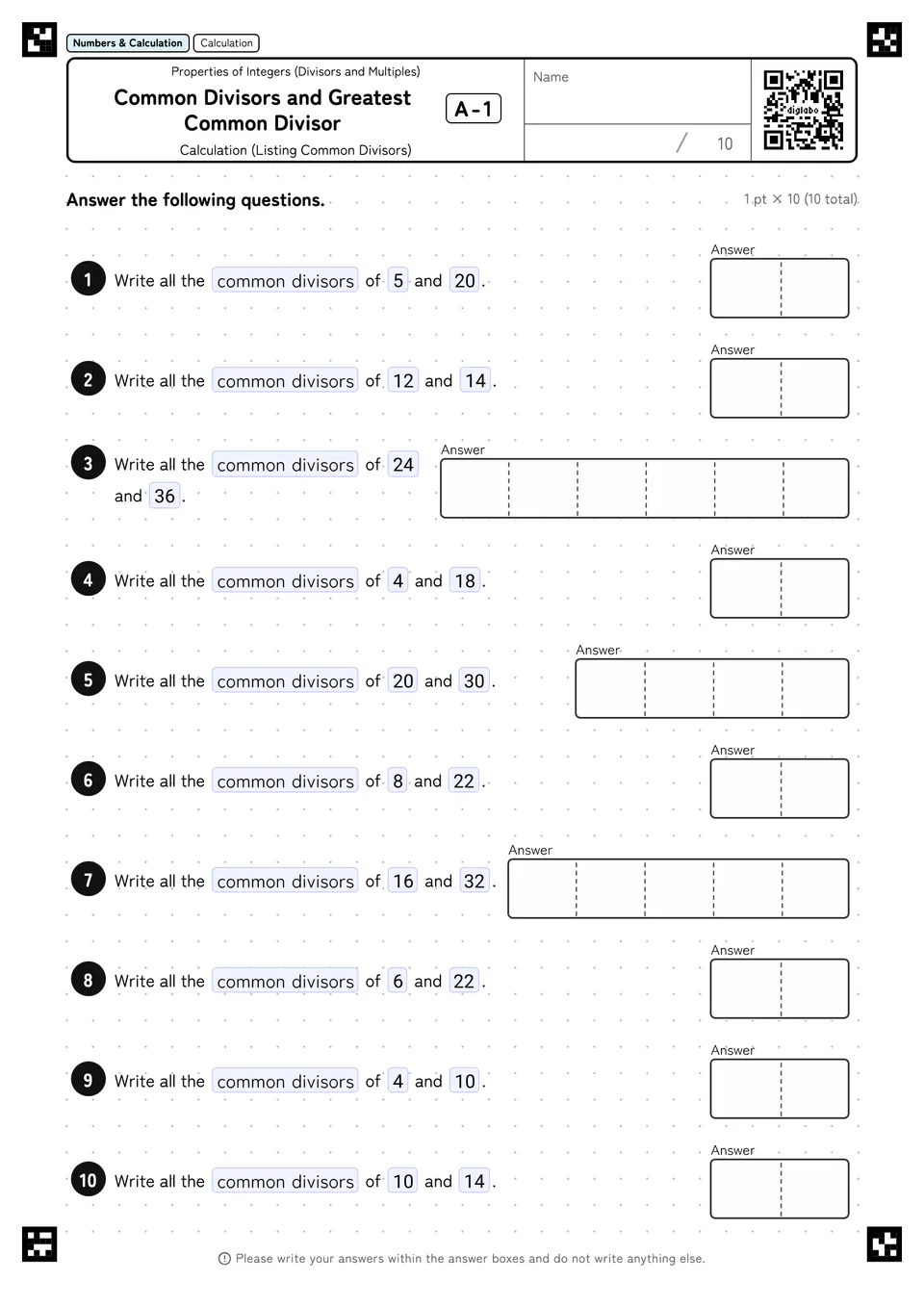 Common Divisors and Greatest Common Divisor A-1