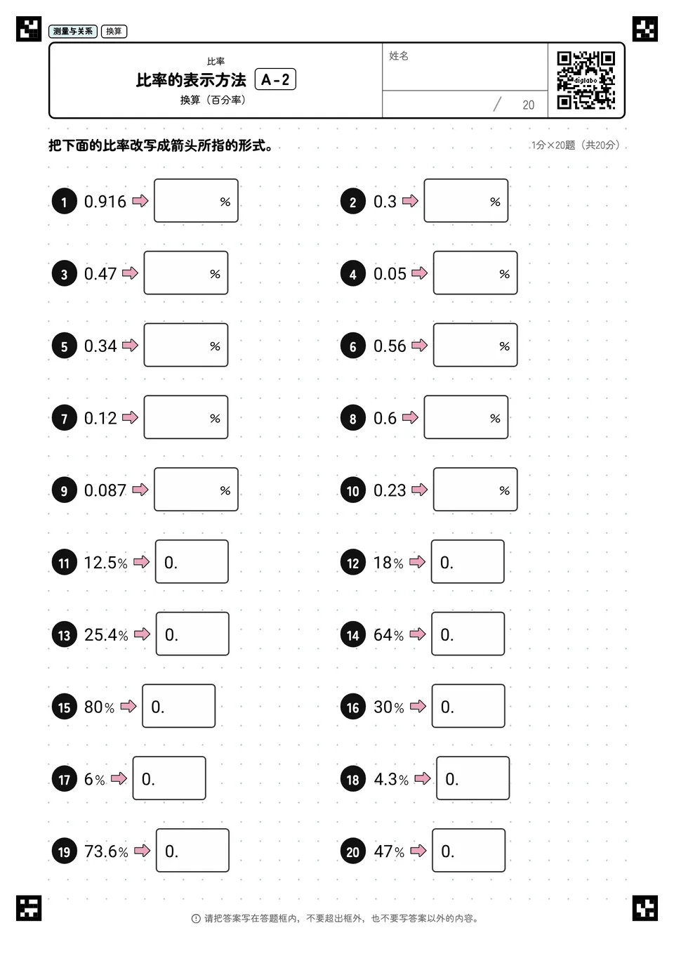 比率的表示方法 A-2