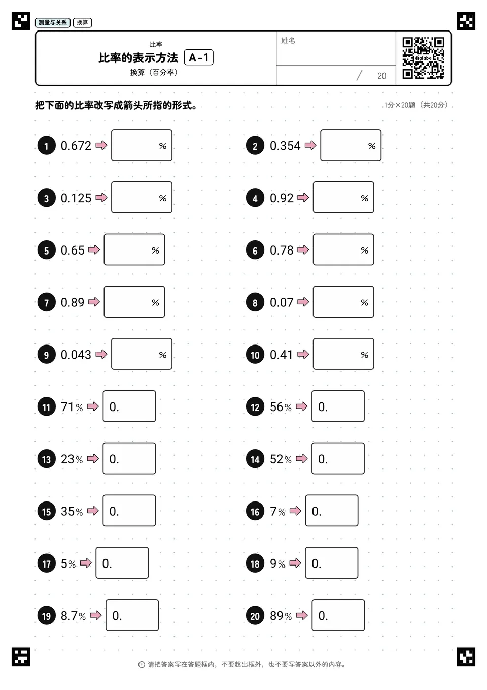 比率的表示方法 A-1