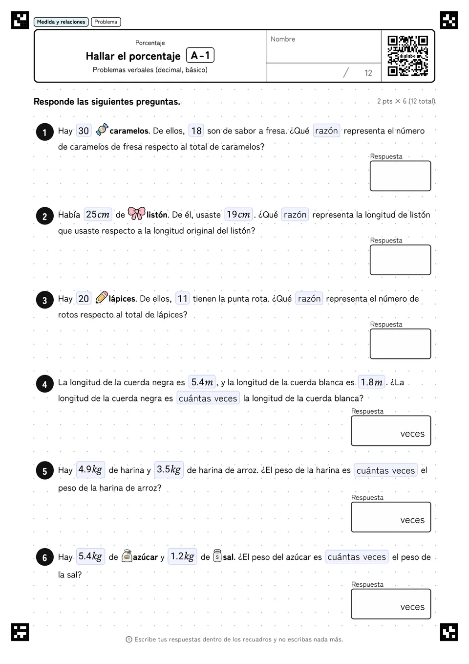 Hallar el porcentaje A-1