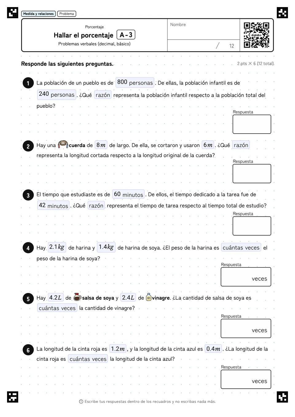 Hallar el porcentaje A-3