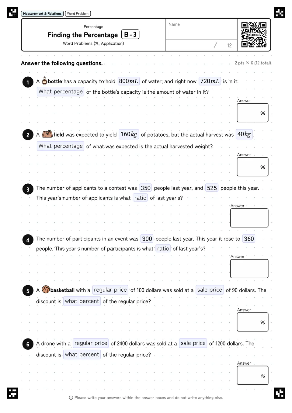 Finding the Percentage B-3