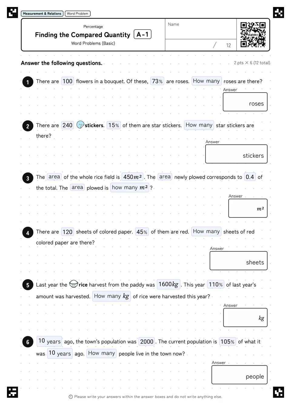 Finding the Compared Quantity A-1