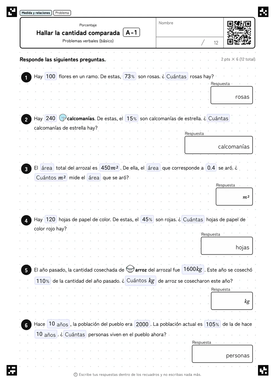 Hallar la cantidad comparada A-1