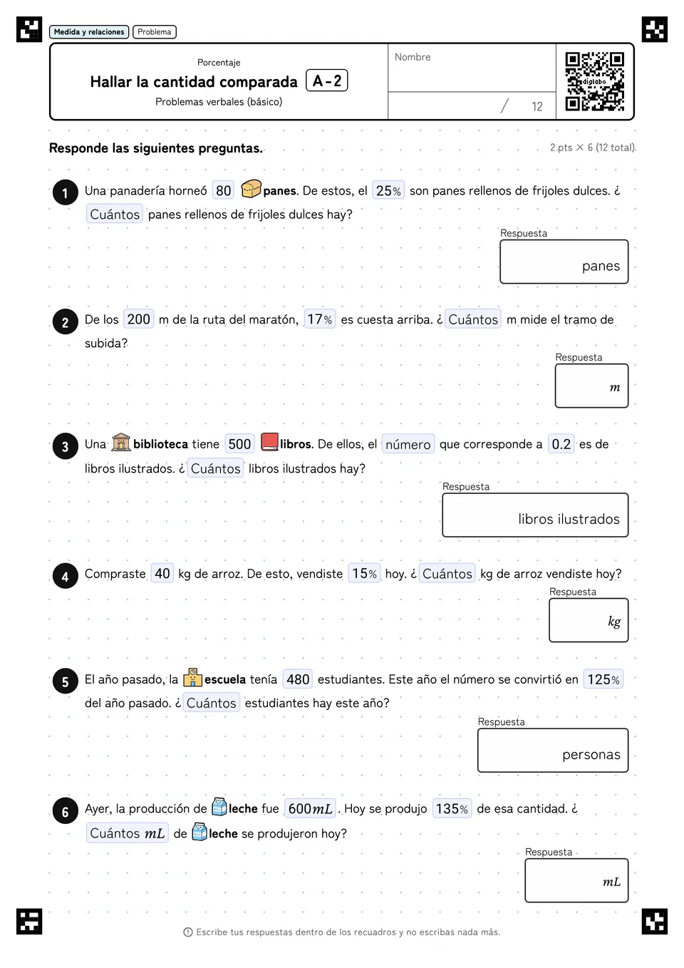 Hallar la cantidad comparada A-2