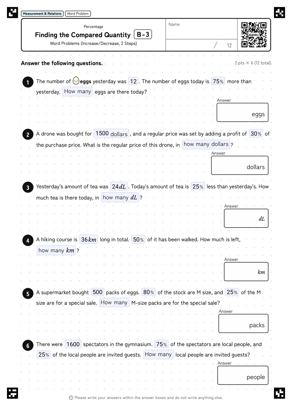 Finding the Compared Quantity B-3