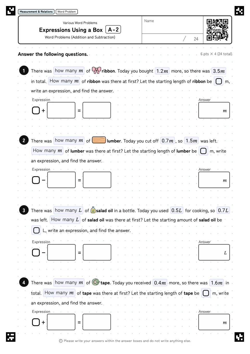 Expressions Using a Box A-2