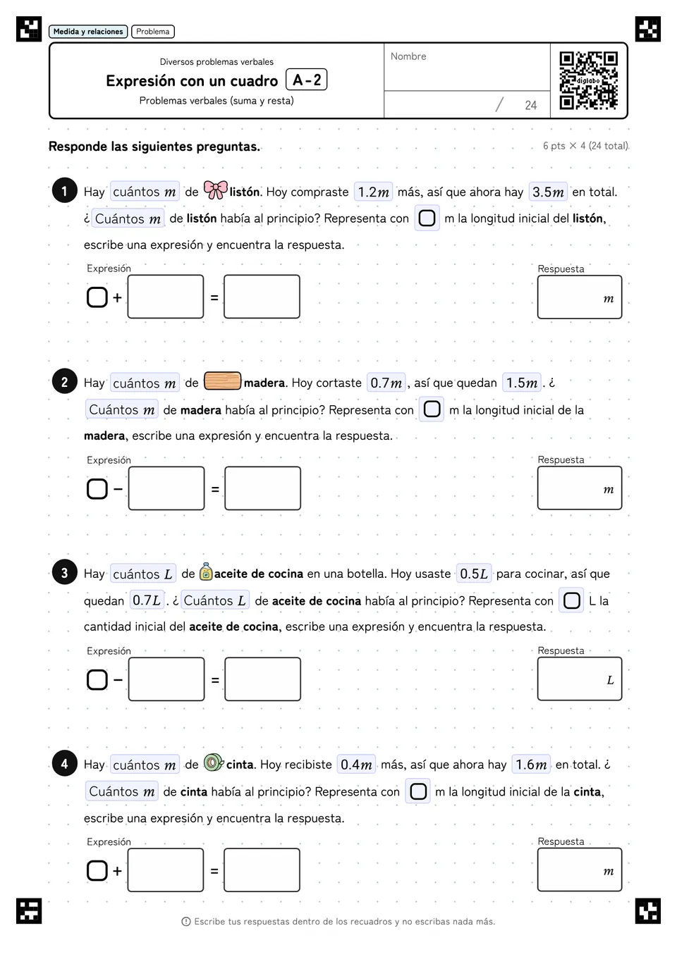 Expresión con un cuadro A-2