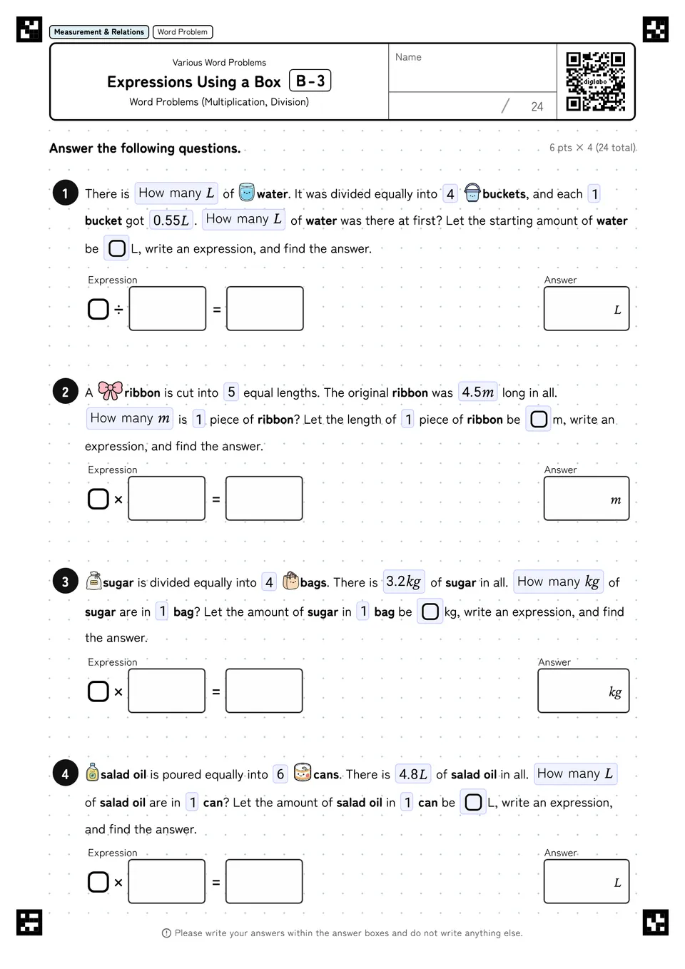 Expressions Using a Box B-3