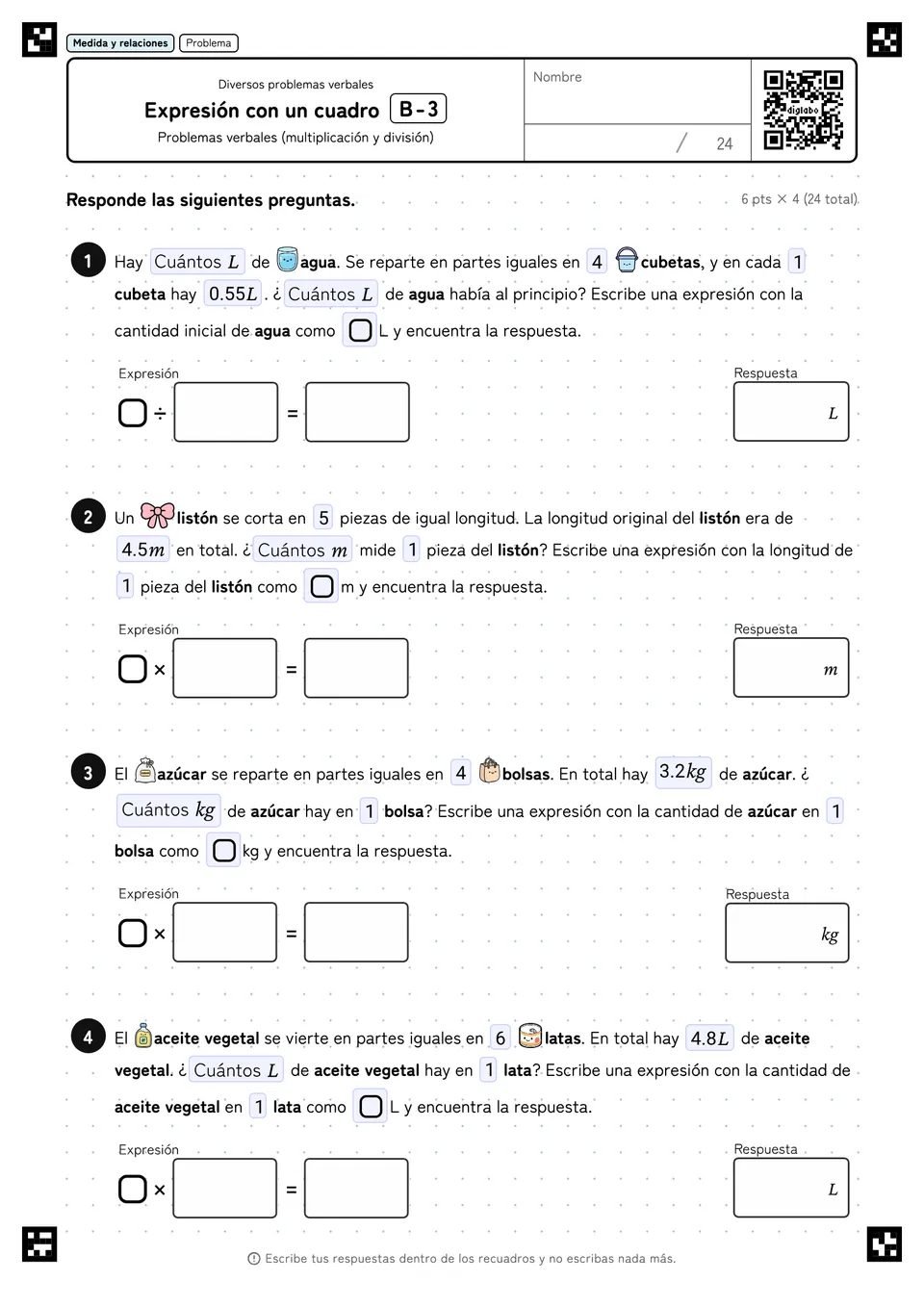 Expresión con un cuadro B-3