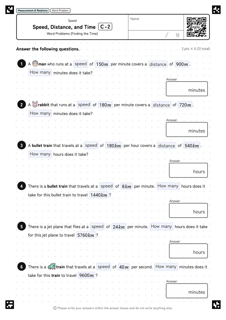 Speed, Distance, and Time C-2