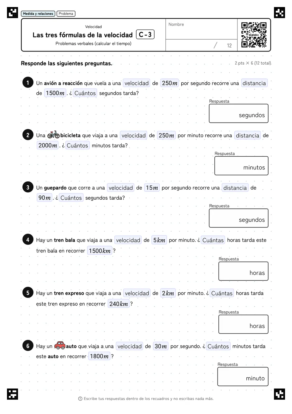 Las tres fórmulas de la velocidad C-3