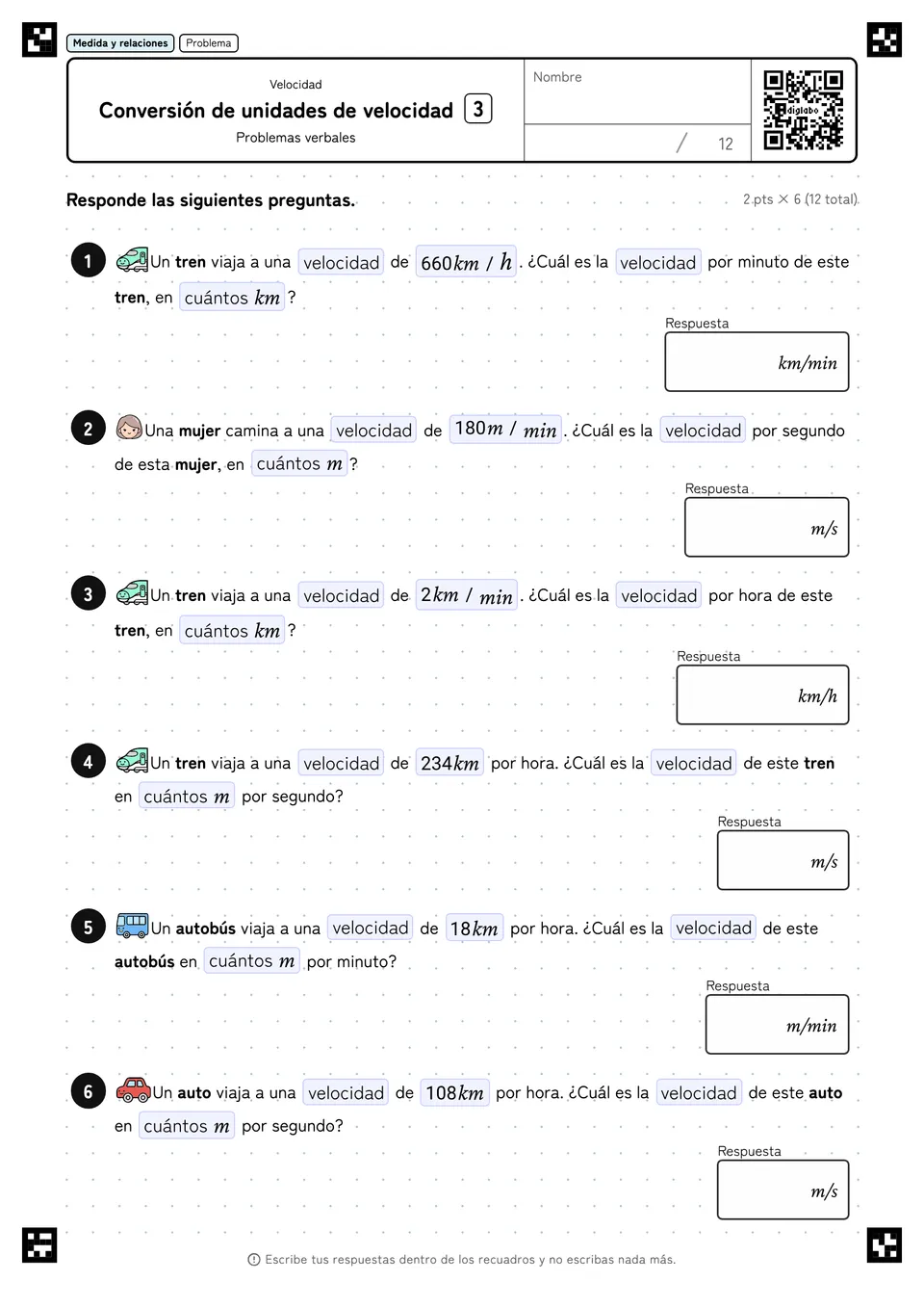 Conversión de unidades de velocidad 3
