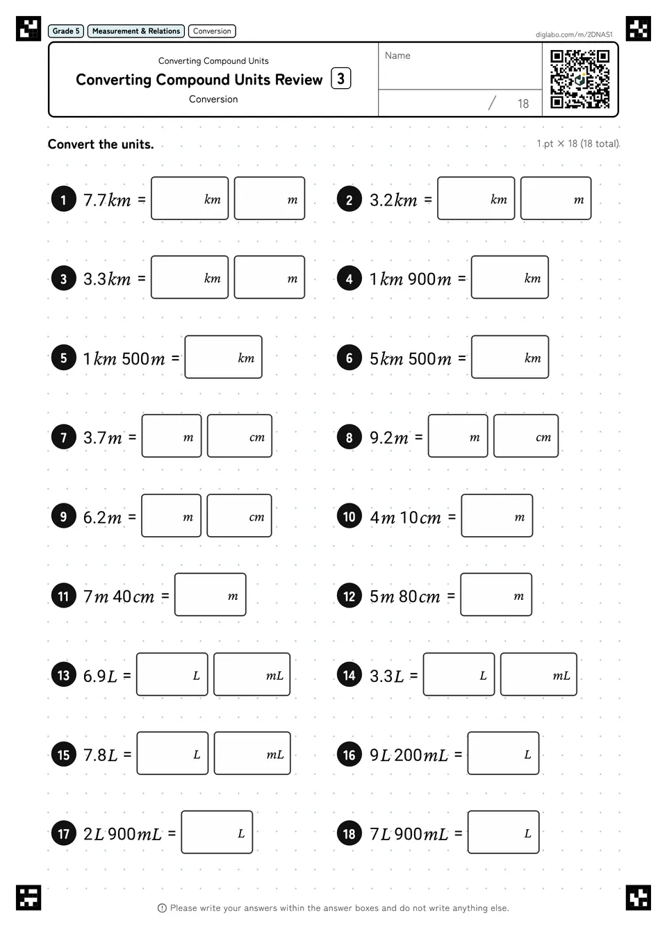 Grade 5 (Elementary School) Converting Compound Units Converting Compound Units Review