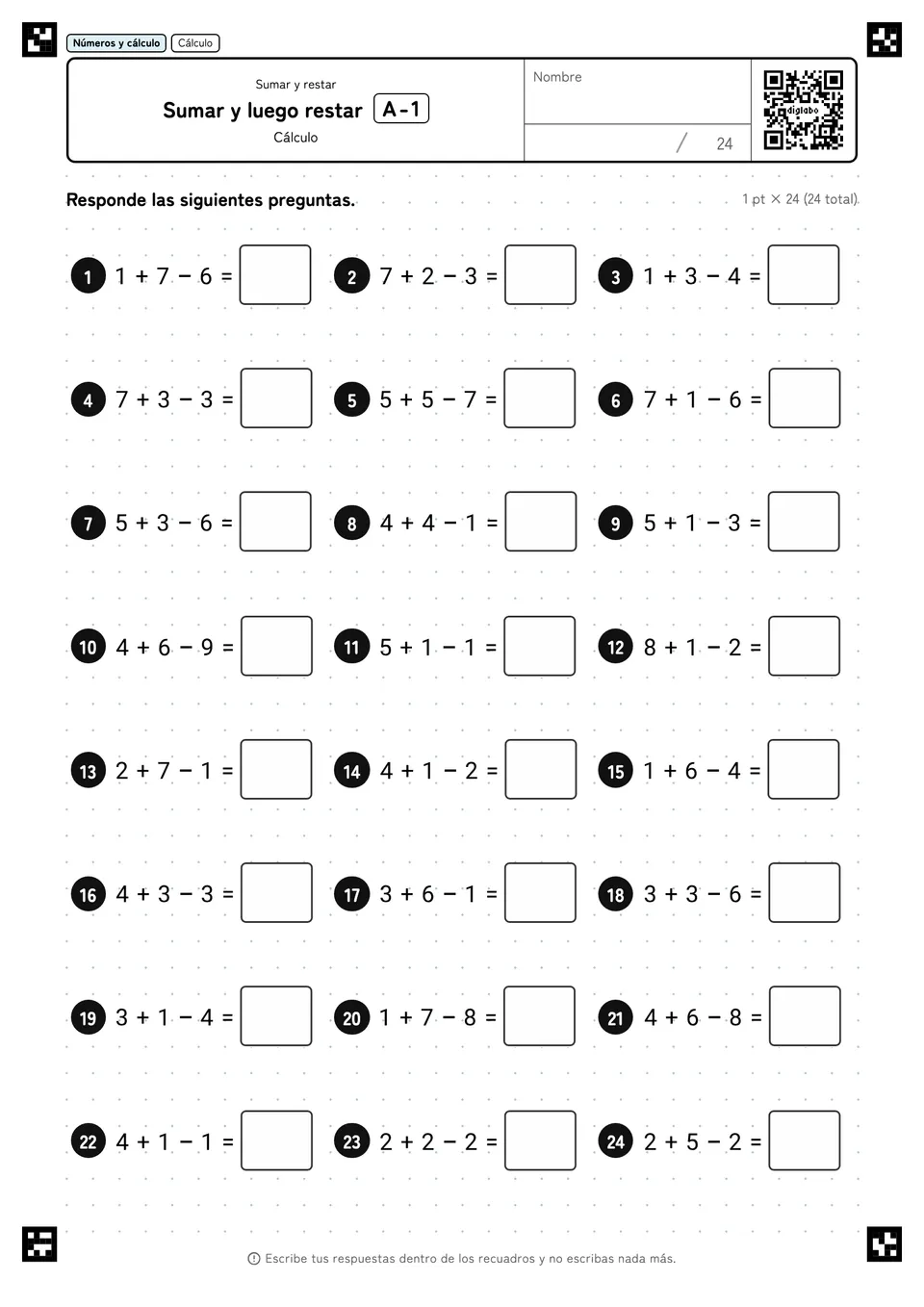 Sumar y luego restar A-1