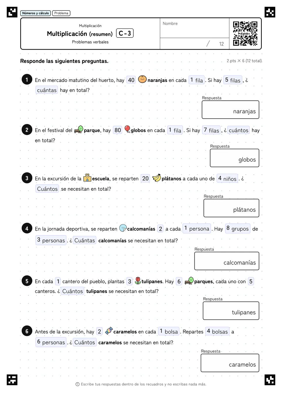 Multiplicación (resumen) C-3