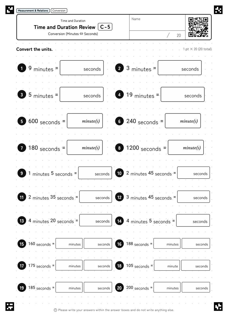 Time and Duration Review C-5