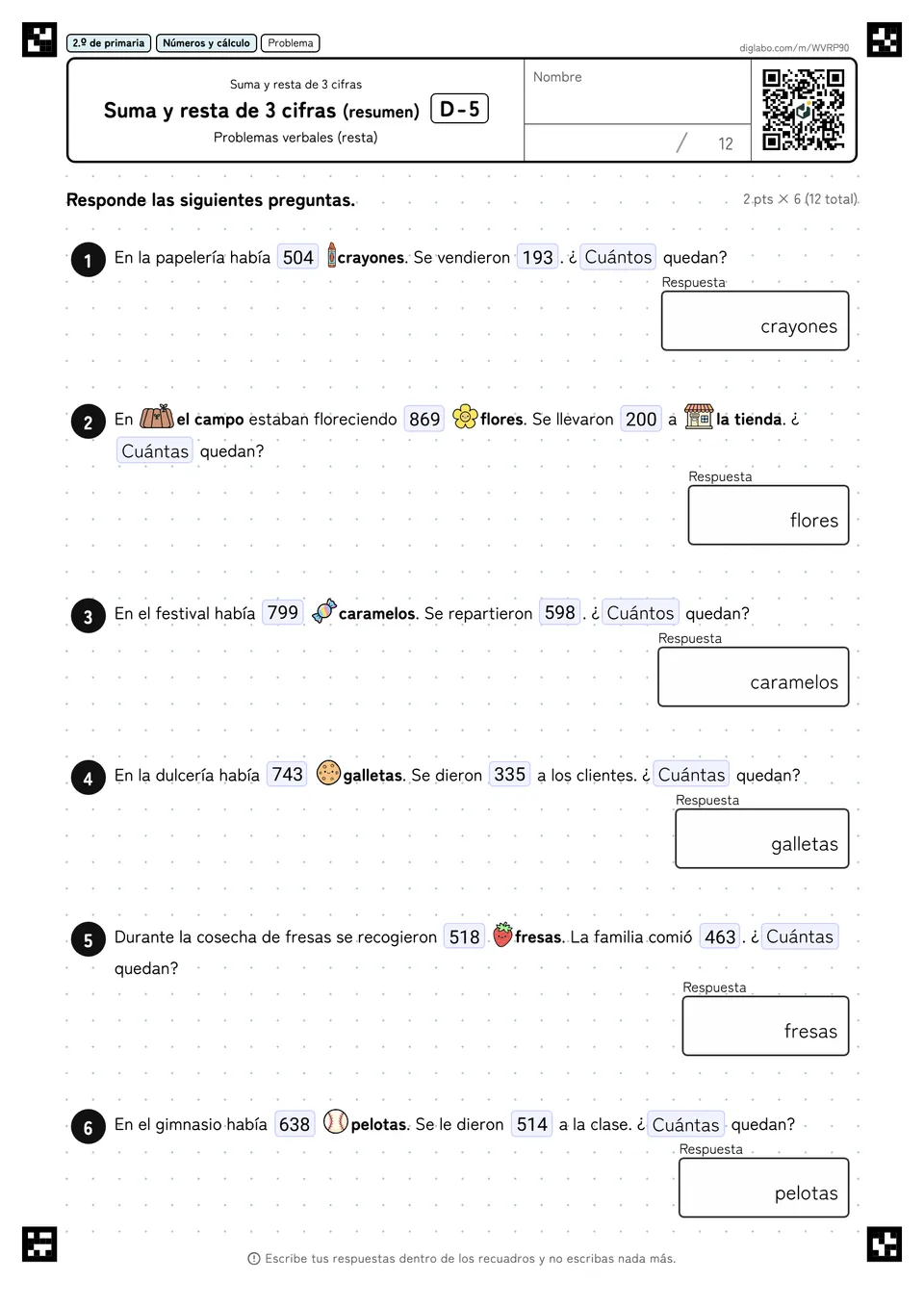 2.º de primaria Suma y resta de 3 cifras Suma y resta de 3 cifras (resumen)
