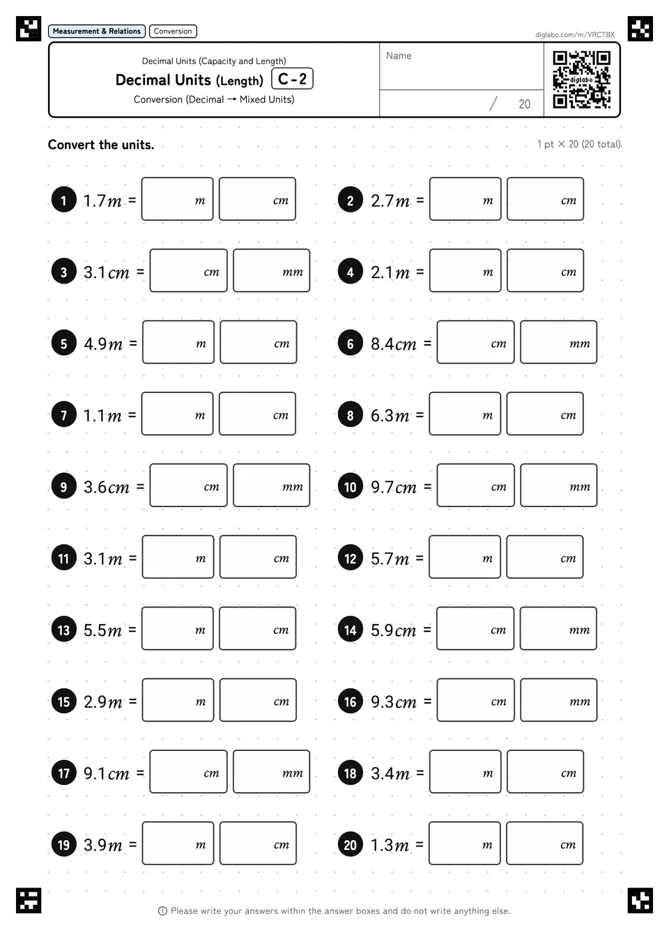 Decimal Units (Length) C-2