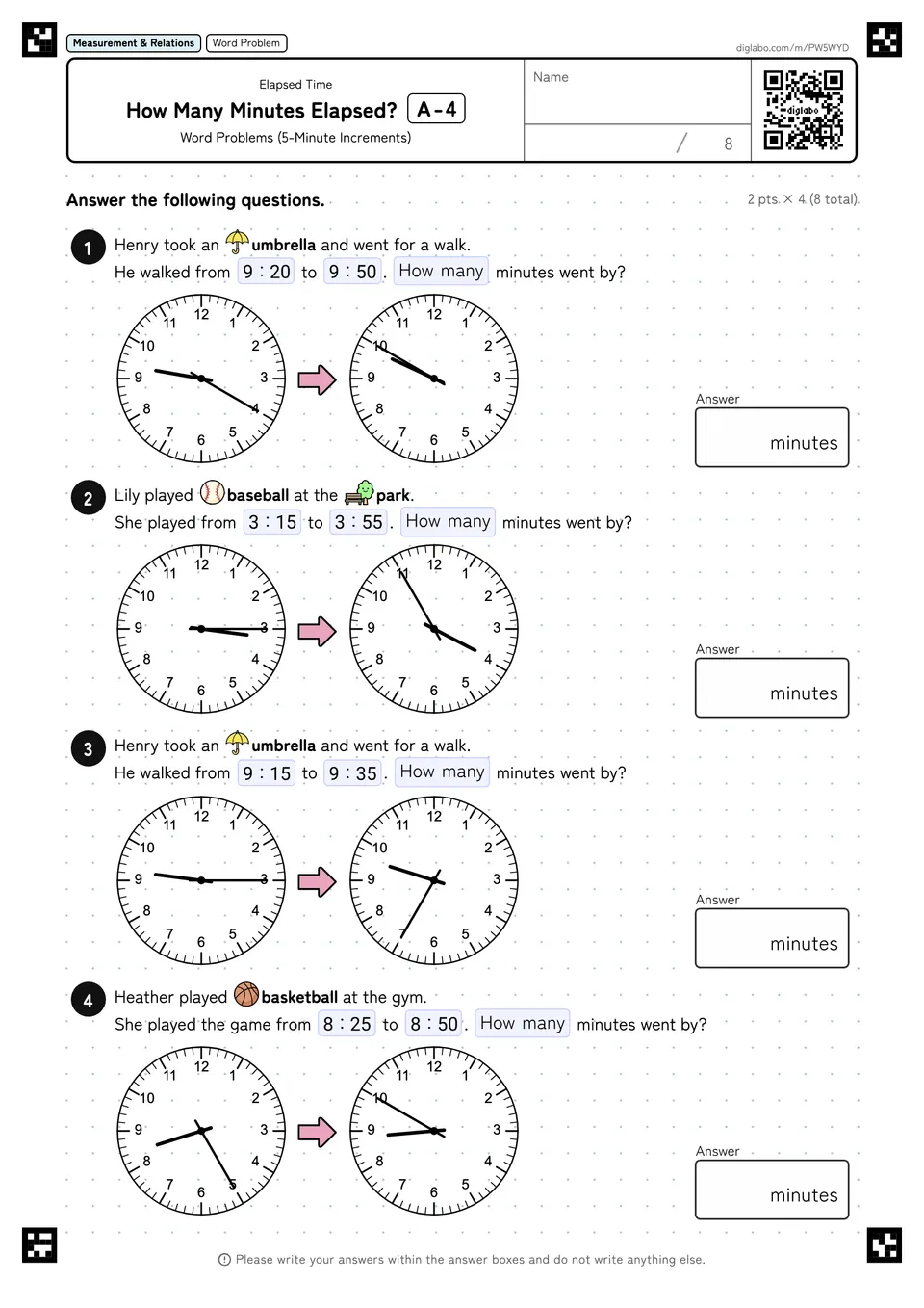 How Many Minutes Elapsed? A-4