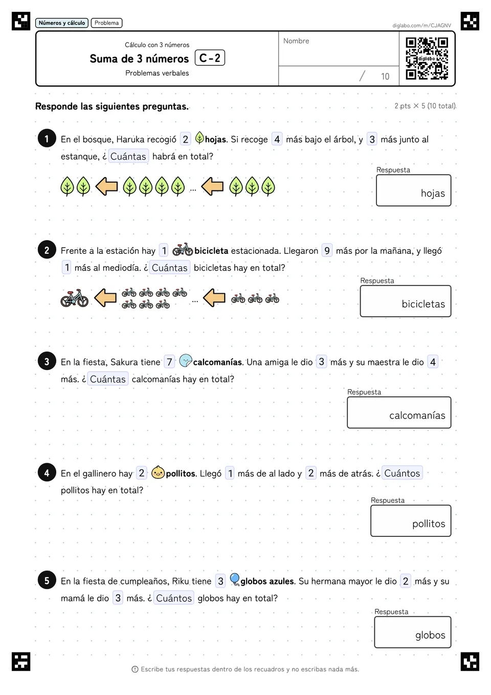 Suma de 3 números C-2