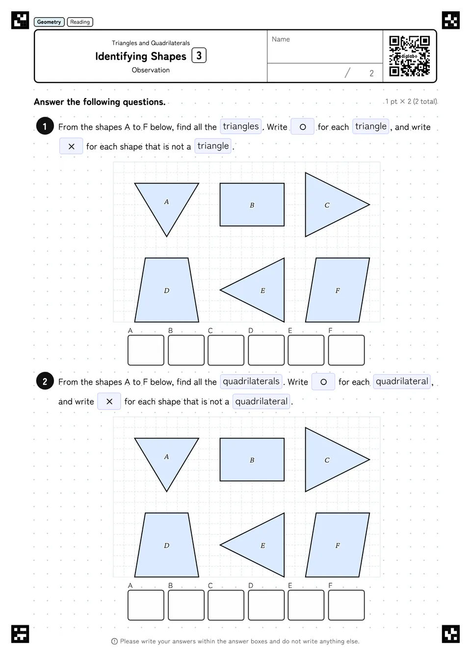 Identifying Shapes 3