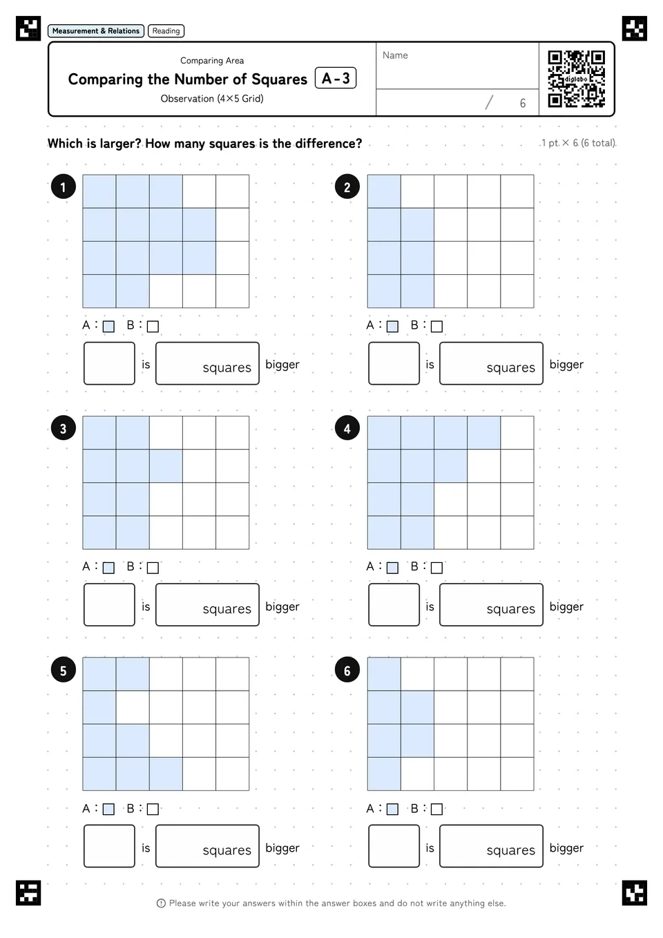 Comparing the Number of Squares A-3