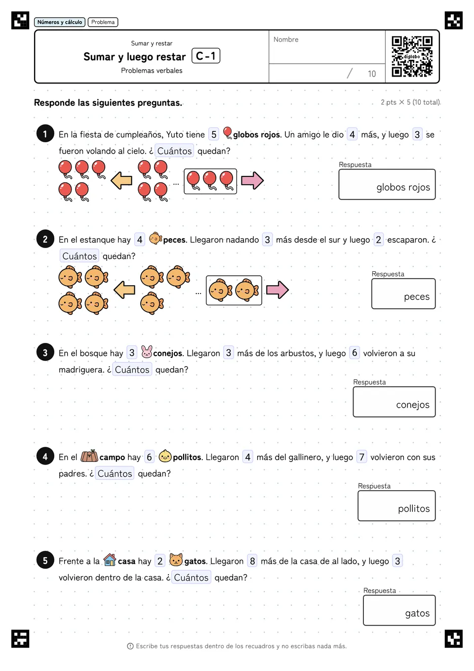 Sumar y luego restar C-1