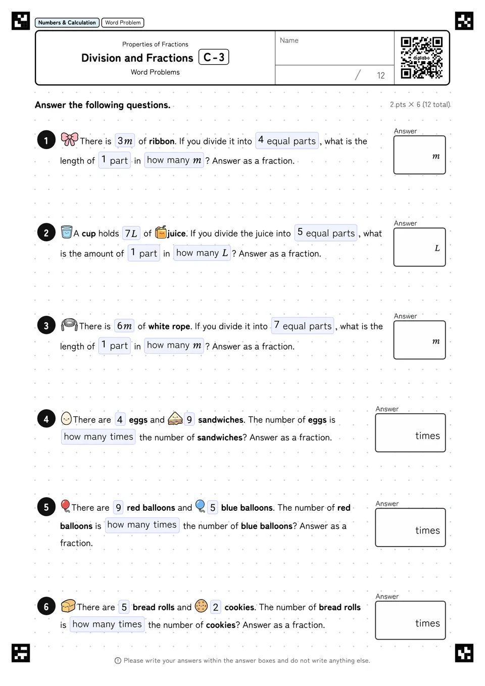 Division and Fractions C-3