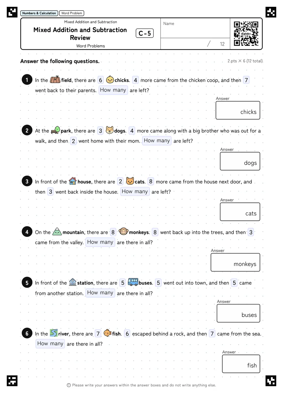 Mixed Addition and Subtraction Review C-5