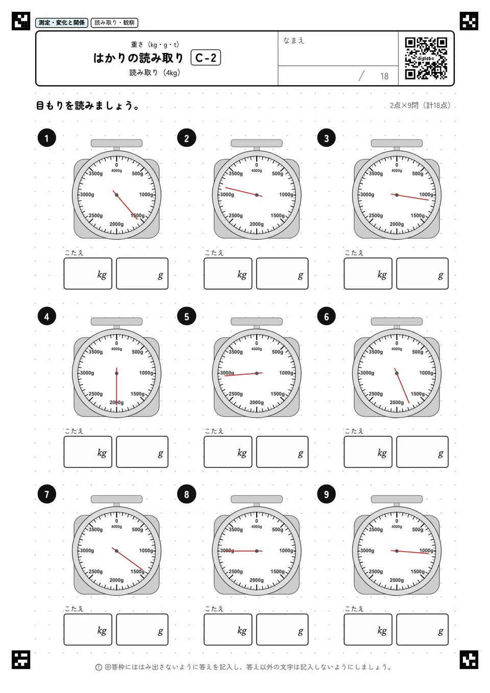 はかりの読み取り C-2