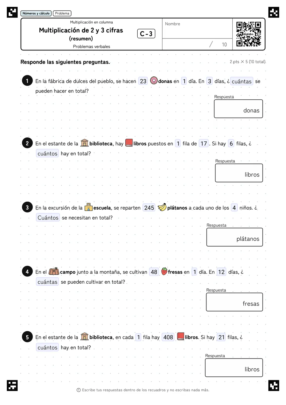 Multiplicación de 2 y 3 cifras (resumen) C-3