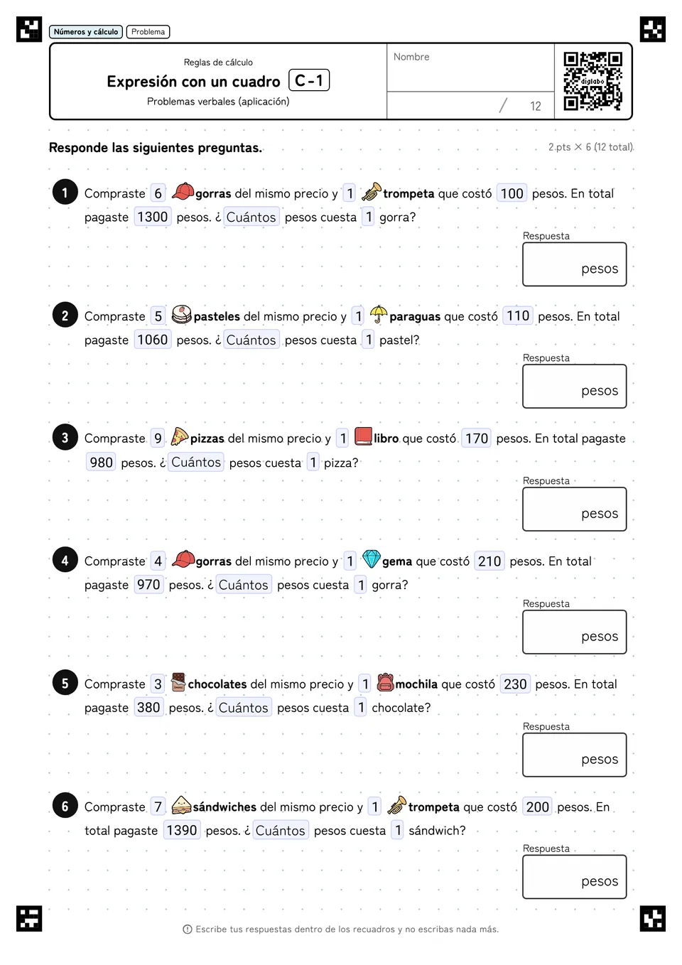 Expresión con un cuadro C-1