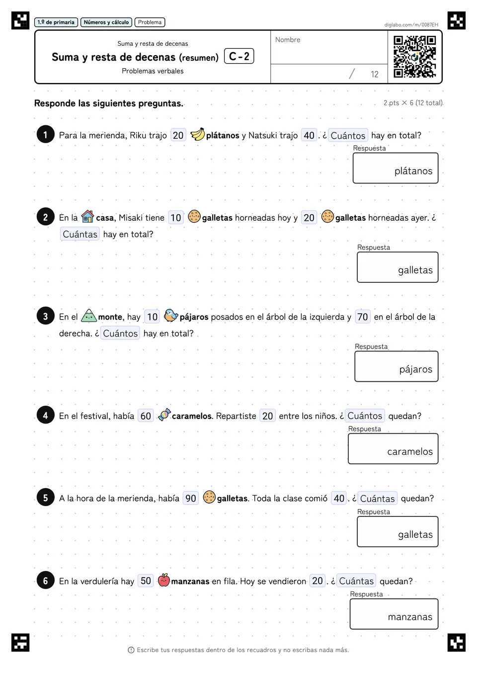 1.º de primaria Suma y resta de decenas Suma y resta de decenas (resumen)