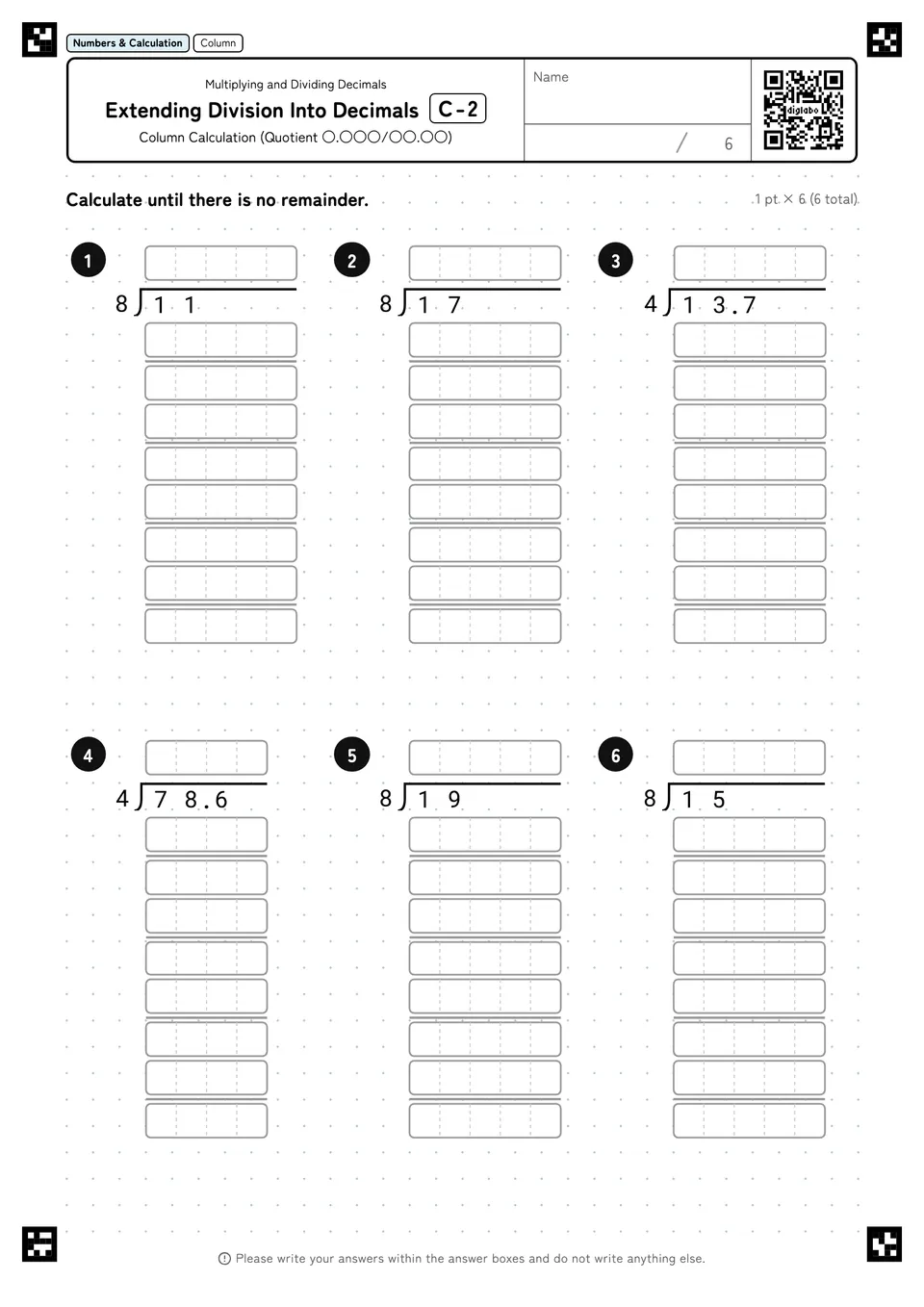 Extending Division Into Decimals C-2