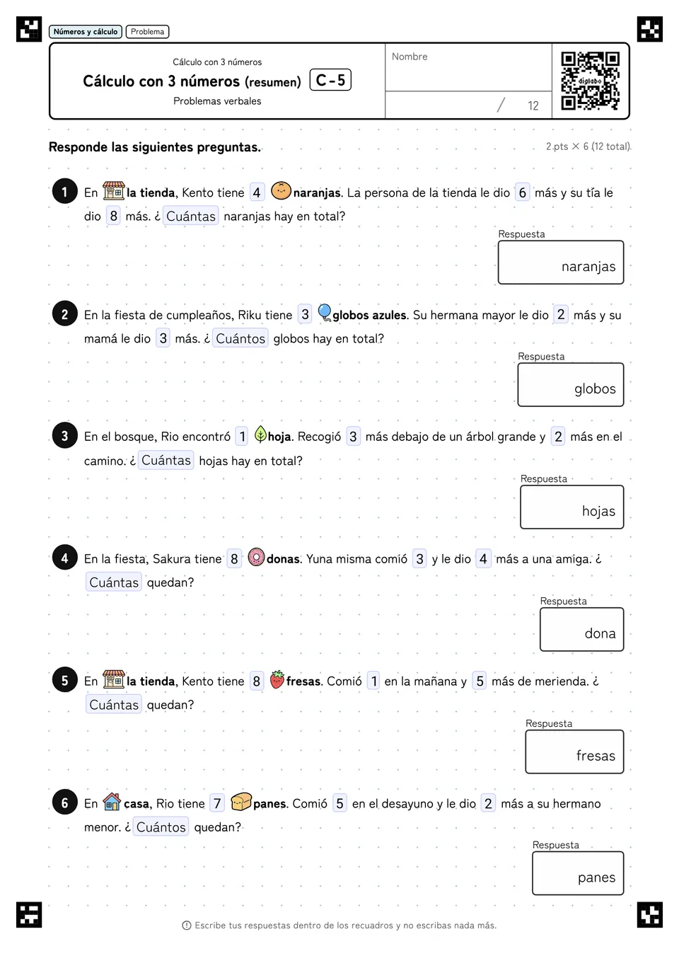 Cálculo con 3 números (resumen) C-5
