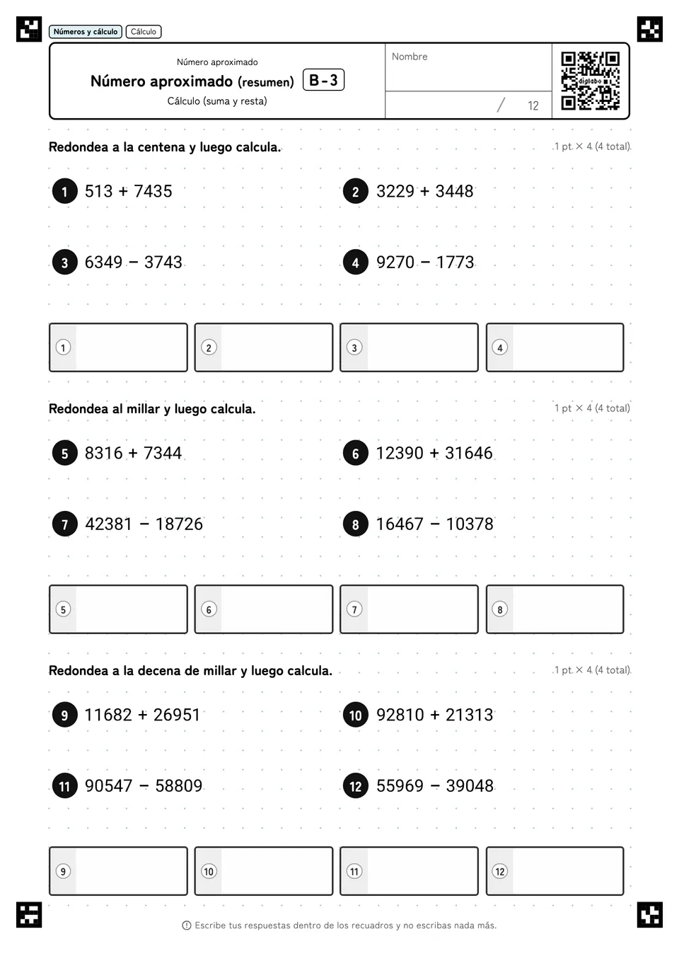 Número aproximado (resumen) B-3