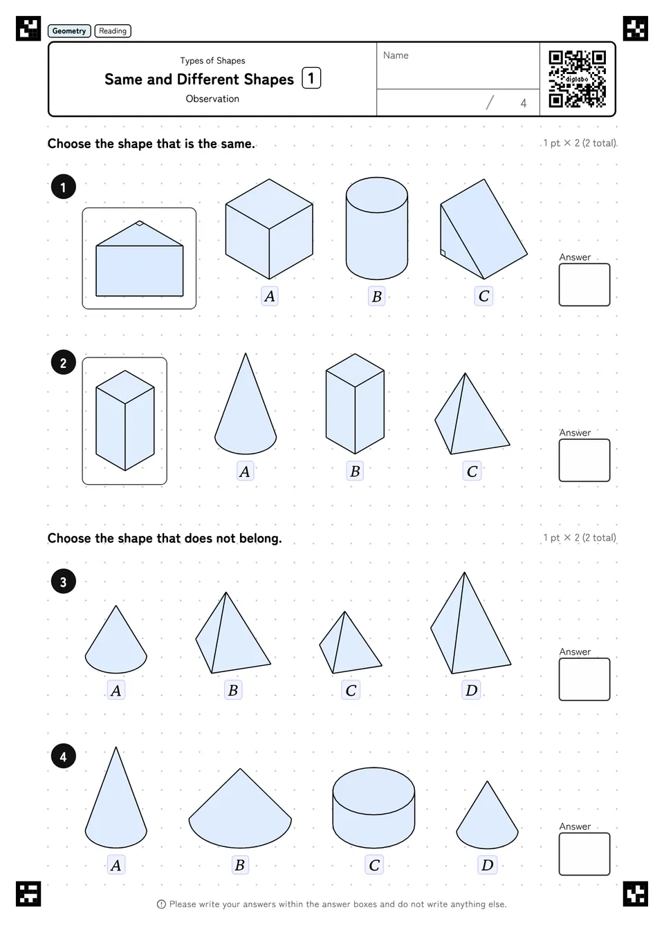 Same and Different Shapes 1
