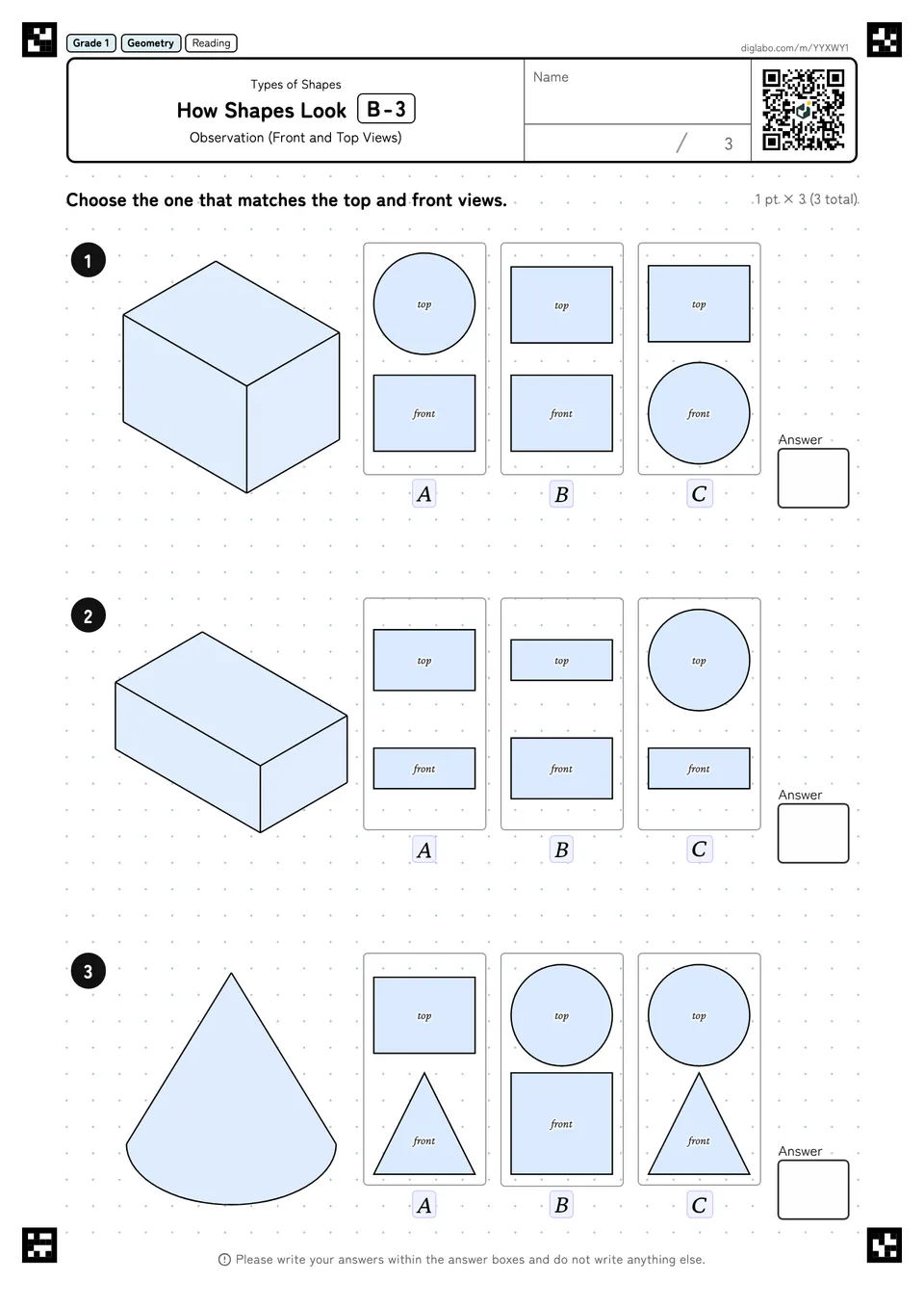Grade 1 (Elementary School) Types of Shapes How Shapes Look