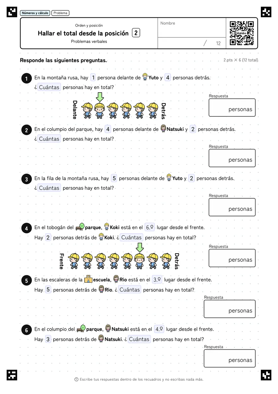 Hallar el total desde la posición 2