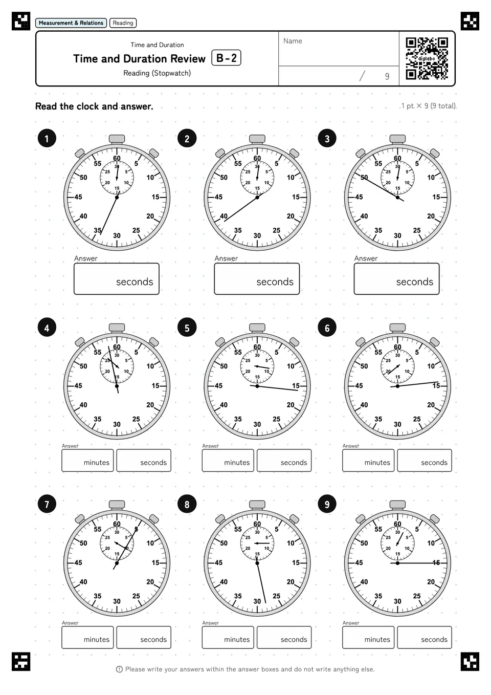 Time and Duration Review B-2