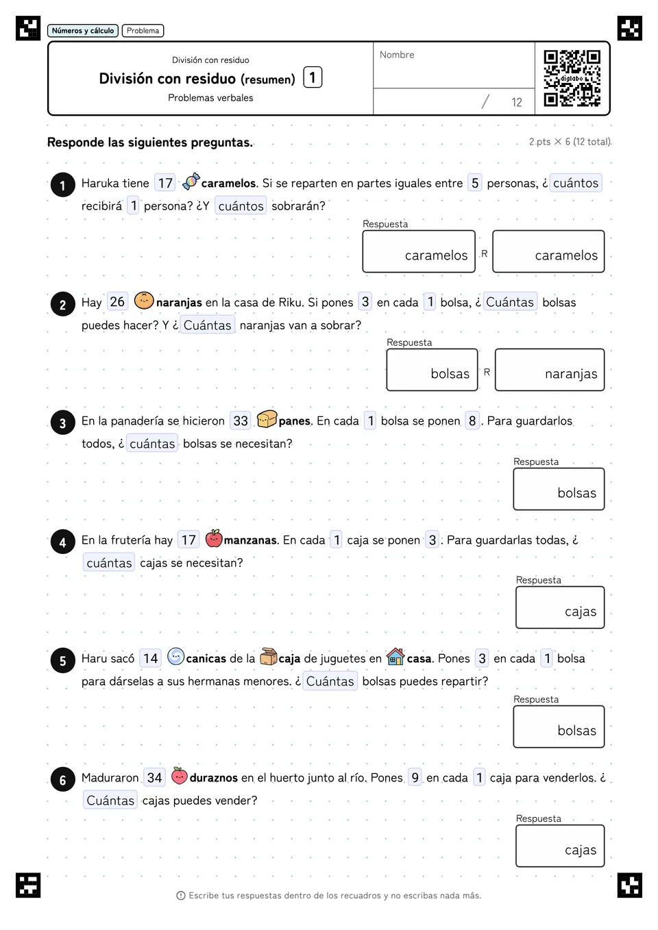 División con residuo (resumen) 1