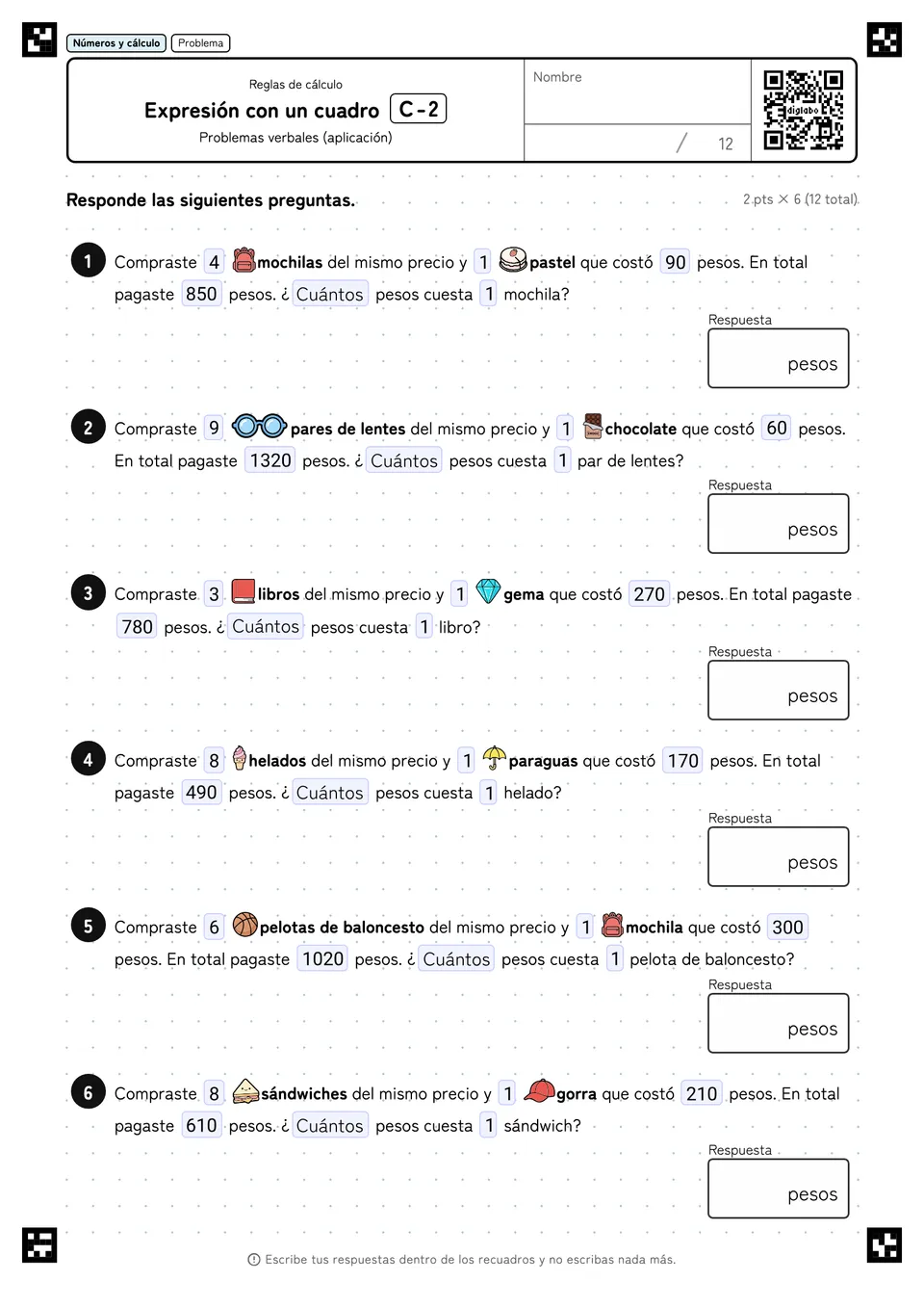 Expresión con un cuadro C-2