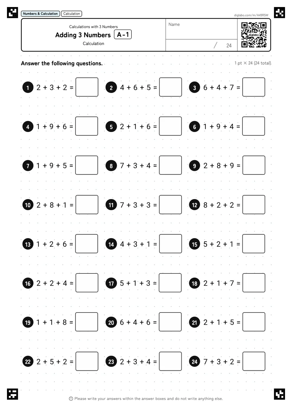 Adding 3 Numbers A-1