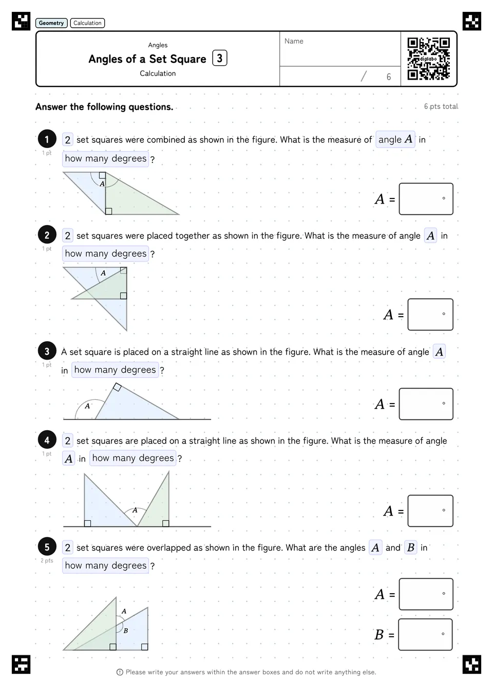 Angles of a Set Square 3