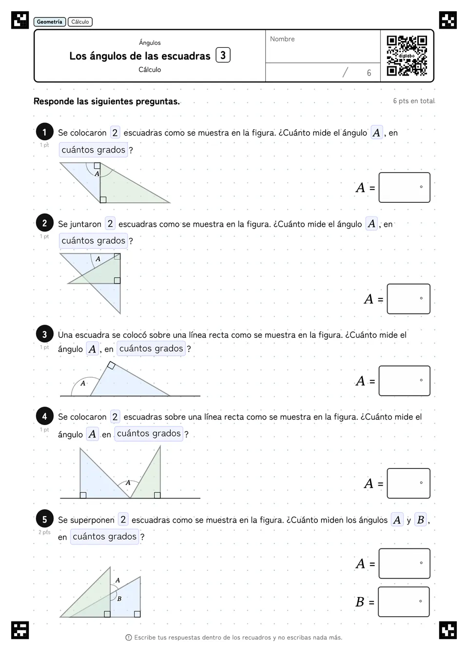 Los ángulos de las escuadras 3