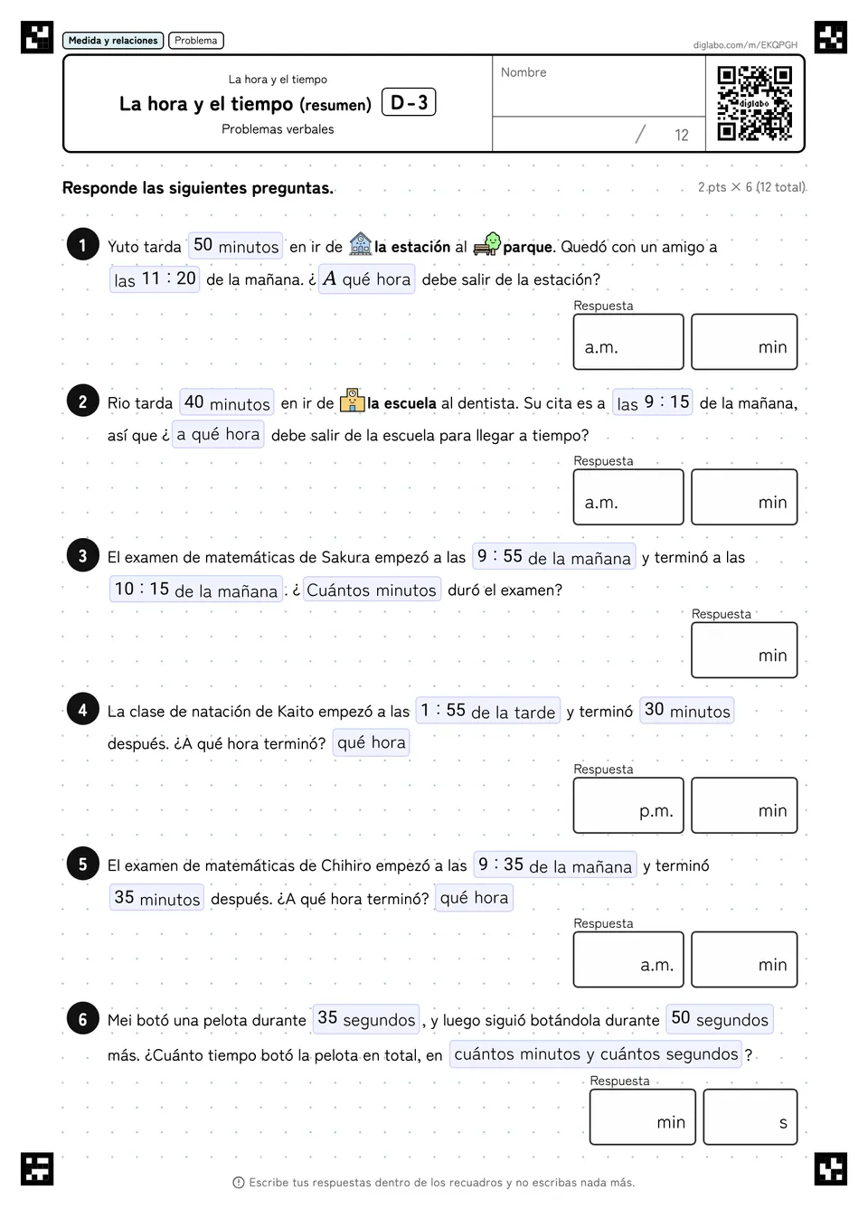 La hora y el tiempo (resumen) D-3