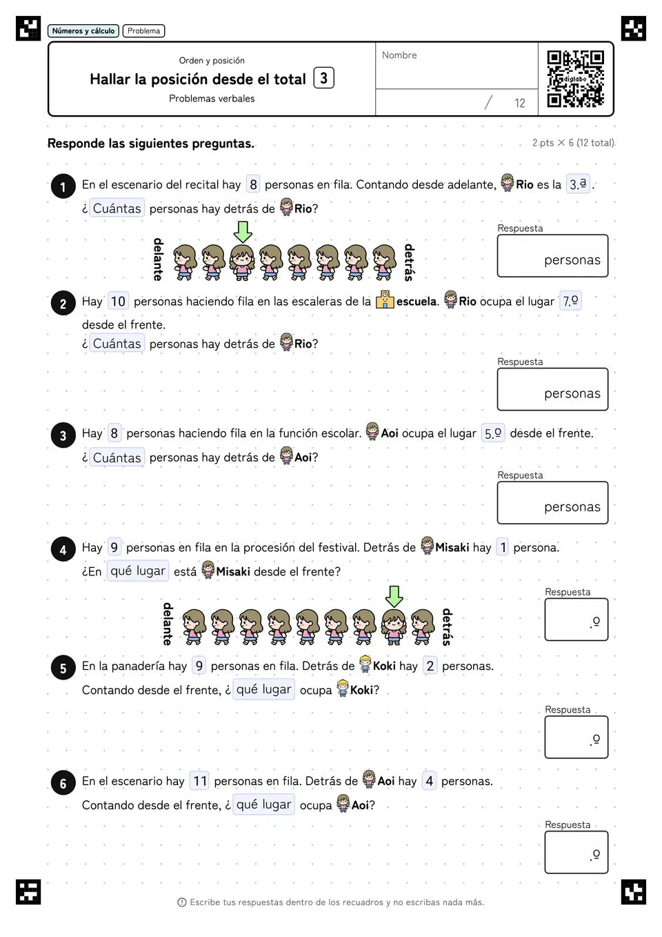 Hallar la posición desde el total 3